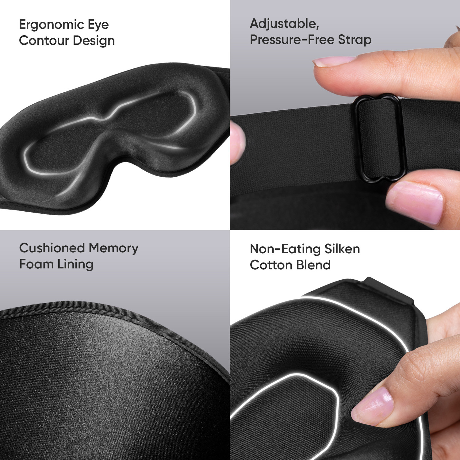 Image of Frido 3D Eye Mask for Unisex | 100% Blackout Sleep Mask with Adjustable Straps