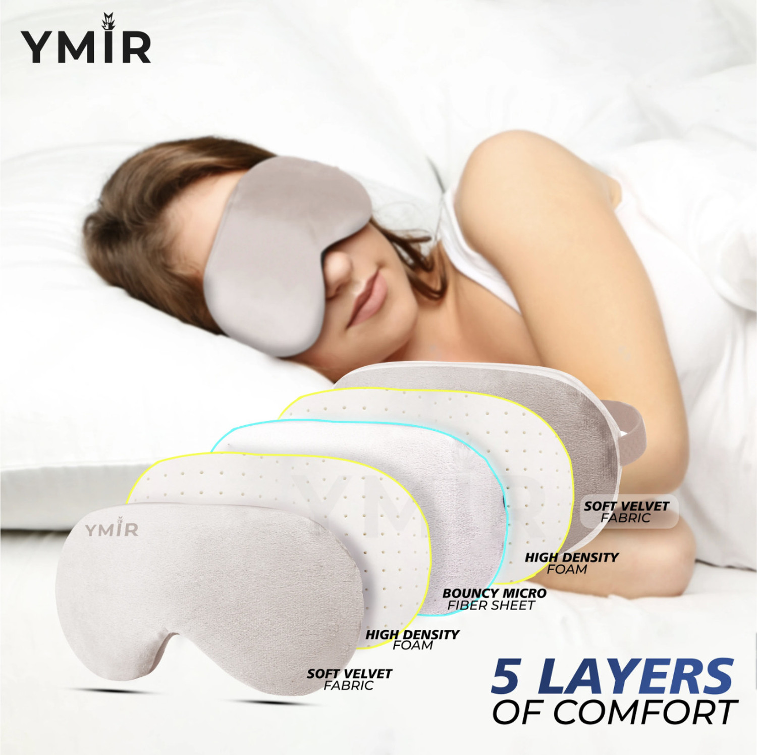 Image of Ymir Nap Eye Mask For Sleeping Smooth Sleep Mask, Sleeping Mask With Adjustable Strap