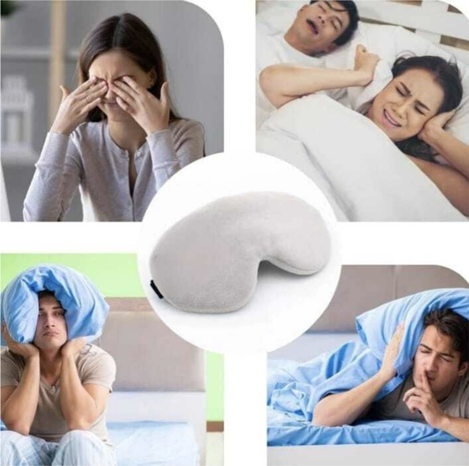 Image of craftx craftX3D Sleeping Eyemask With Earplugs, 100% Darkness,Super-Soft ( GREY )