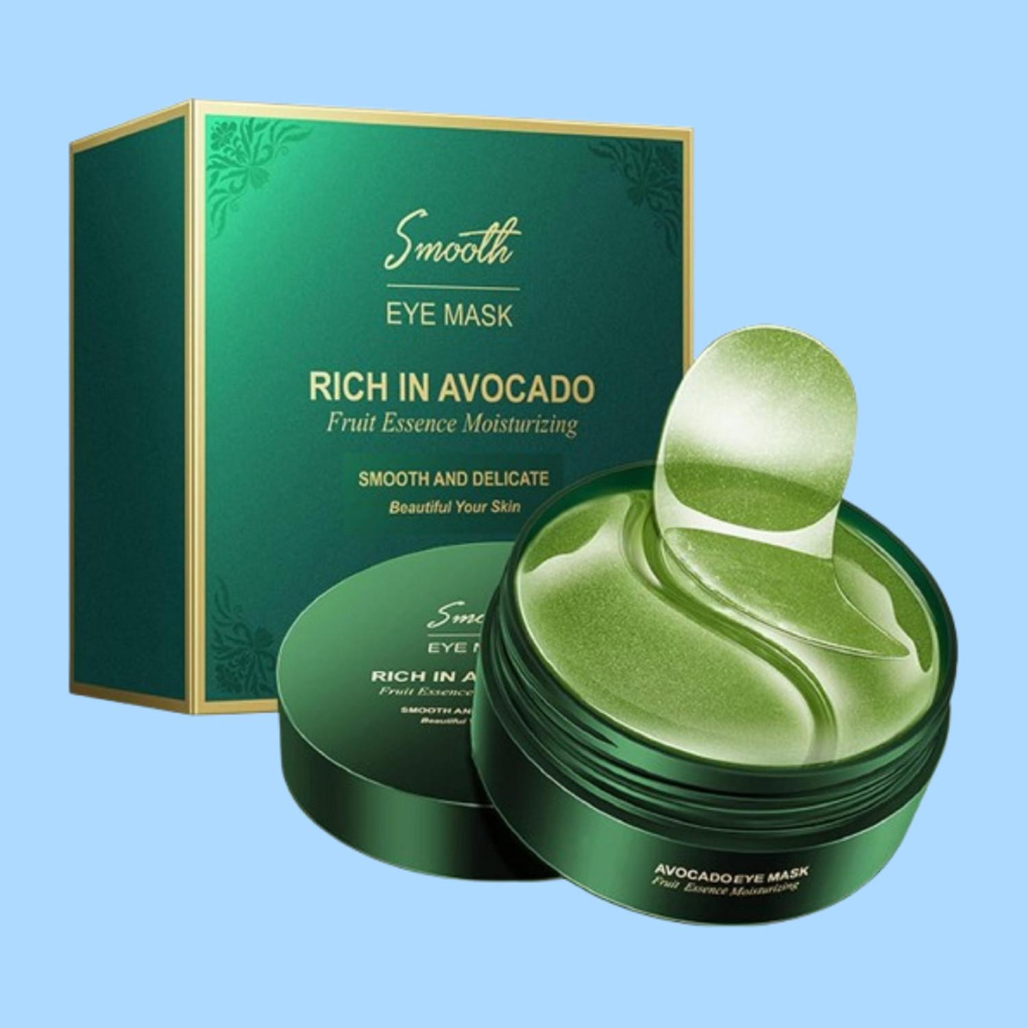 ZEROVA Avocado Under Eye Patches for Instant Cooling and Deep Moisture