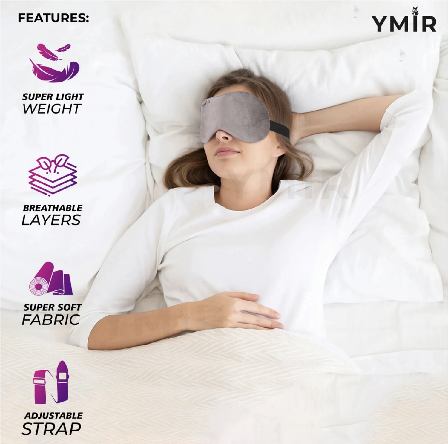 Image of Ymir Nap Eye Mask For Sleeping Smooth Sleeping Mask, Sleep Mask With Adjustable Strap