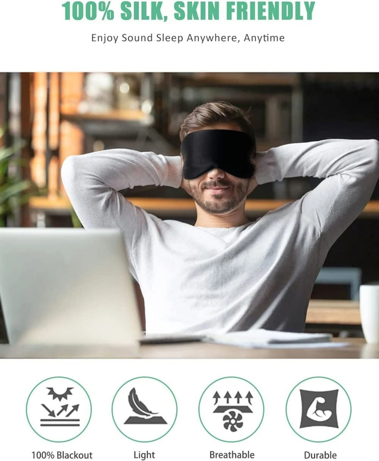 Image of Ymir Nap Eye Mask For Sleeping Smooth Sleeping Mask, Sleep Mask With Adjustable Strap