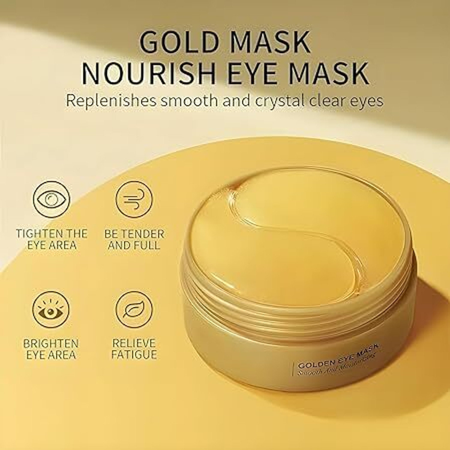 Image of Kwaanie 24K GOLD EYE PATCHES FOR WOMEN ( COLOR- GOLD) PACK OF 1