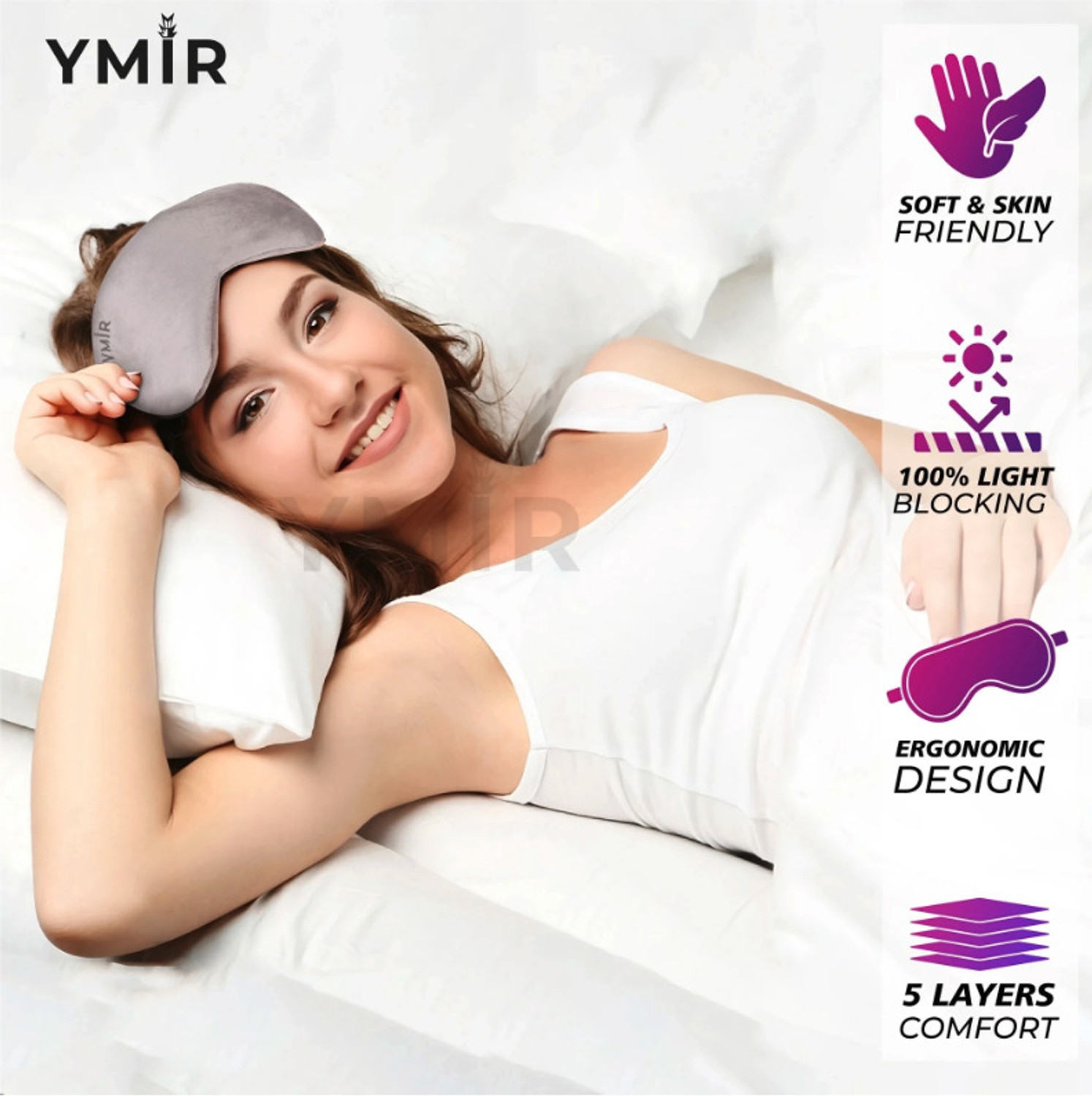 Image of Ymir Nap Eye Mask For Sleeping Smooth Sleeping Mask, Sleep Mask With Adjustable Strap