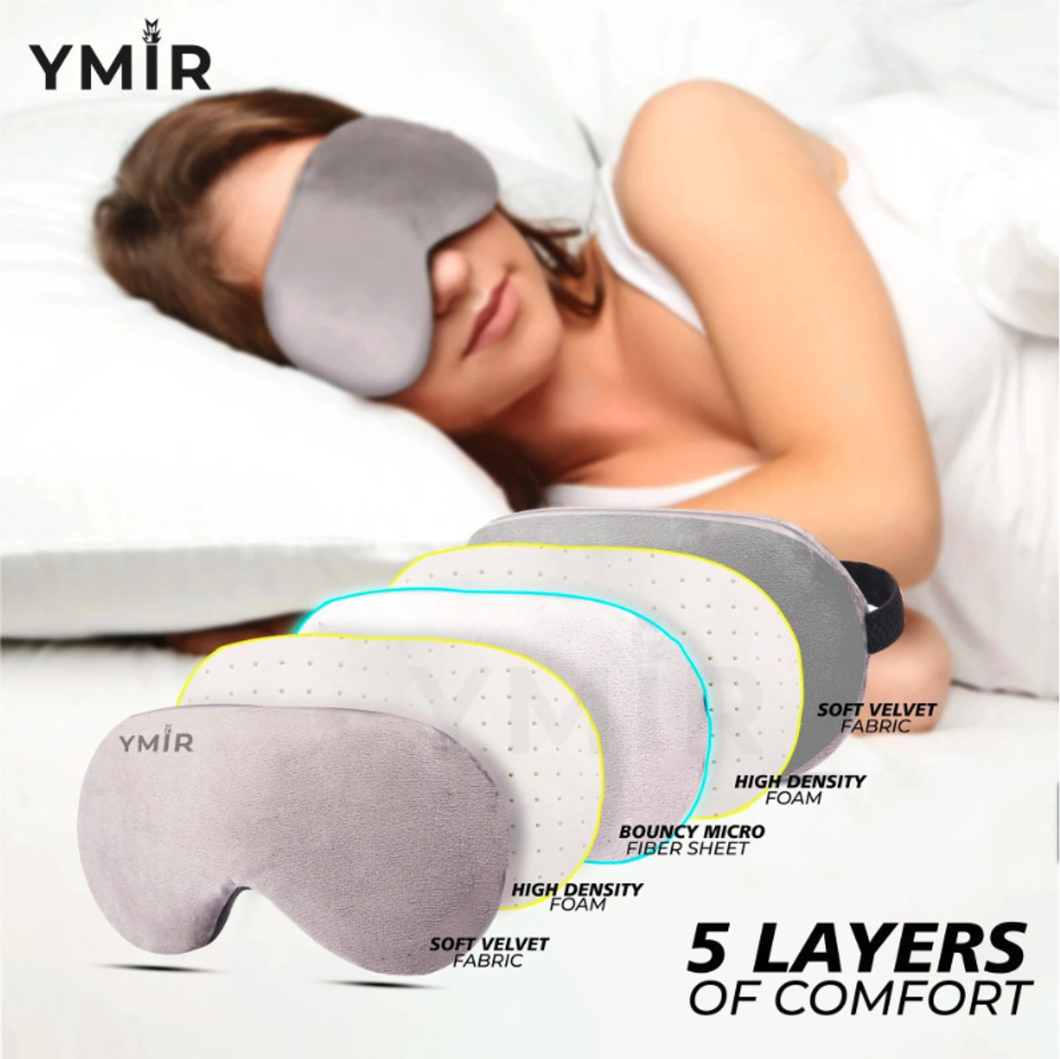 Image of Ymir Nap Eye Mask For Sleeping Smooth Sleeping Mask, Sleep Mask With Adjustable Strap