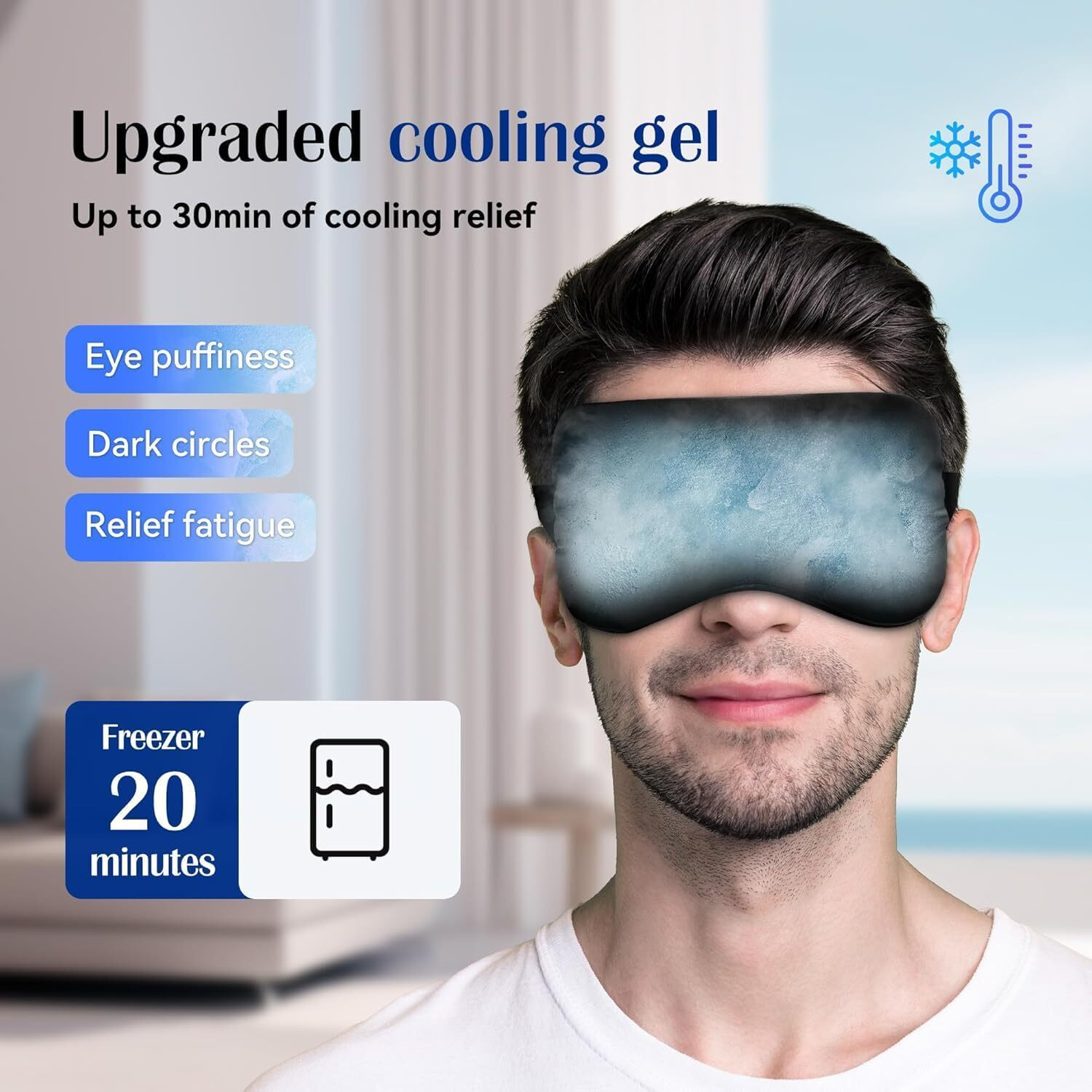 Image of Episkey Velvet Cooling Gel Relaxing Eye Sleep Mask For Dark Circles Dry Eyes Pain Relief