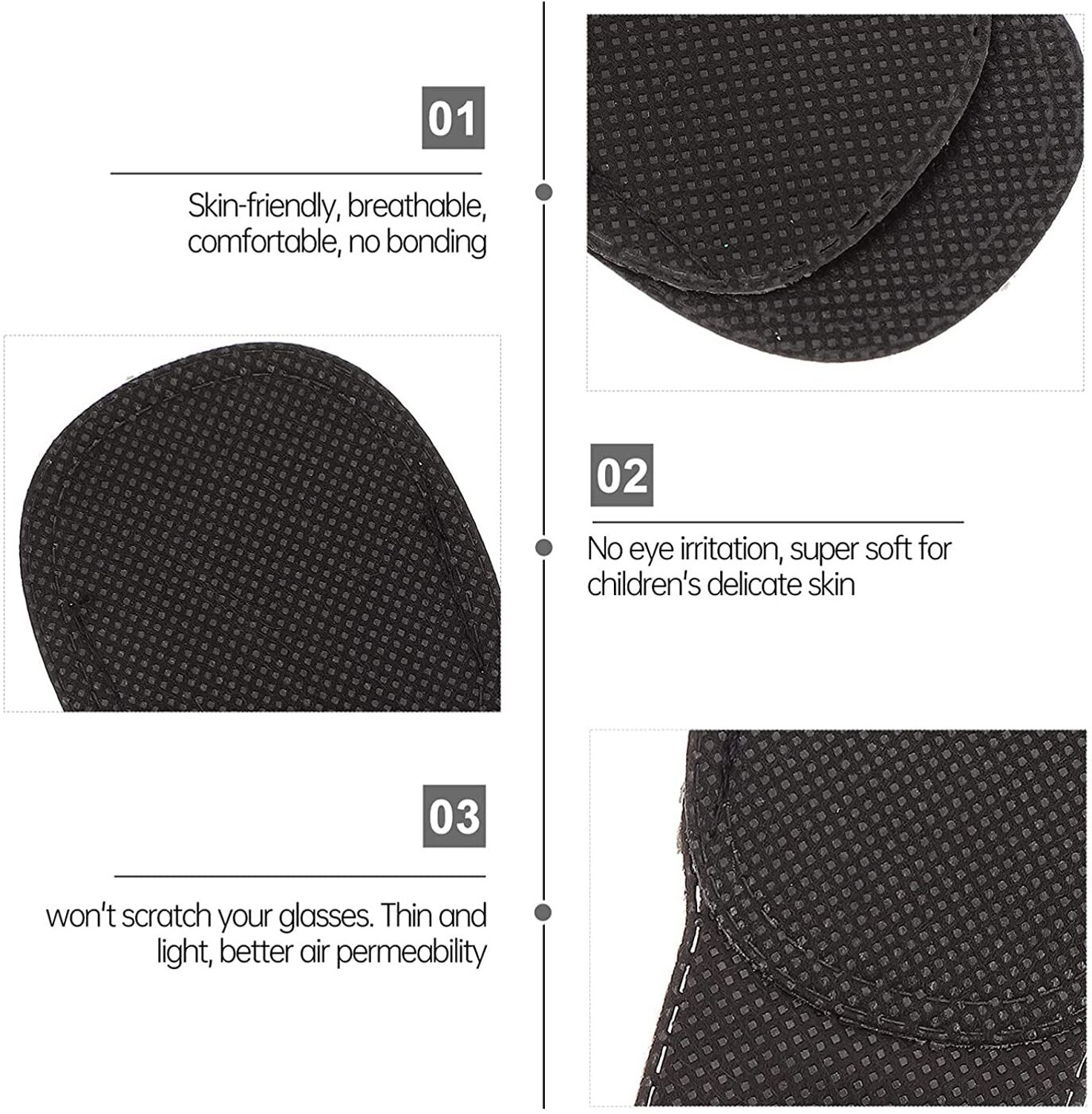 Image of Augen Soft Eye Patch for Kids & Adults | Lazy Eye Amblyopia Cover (Black, 1 Pair)