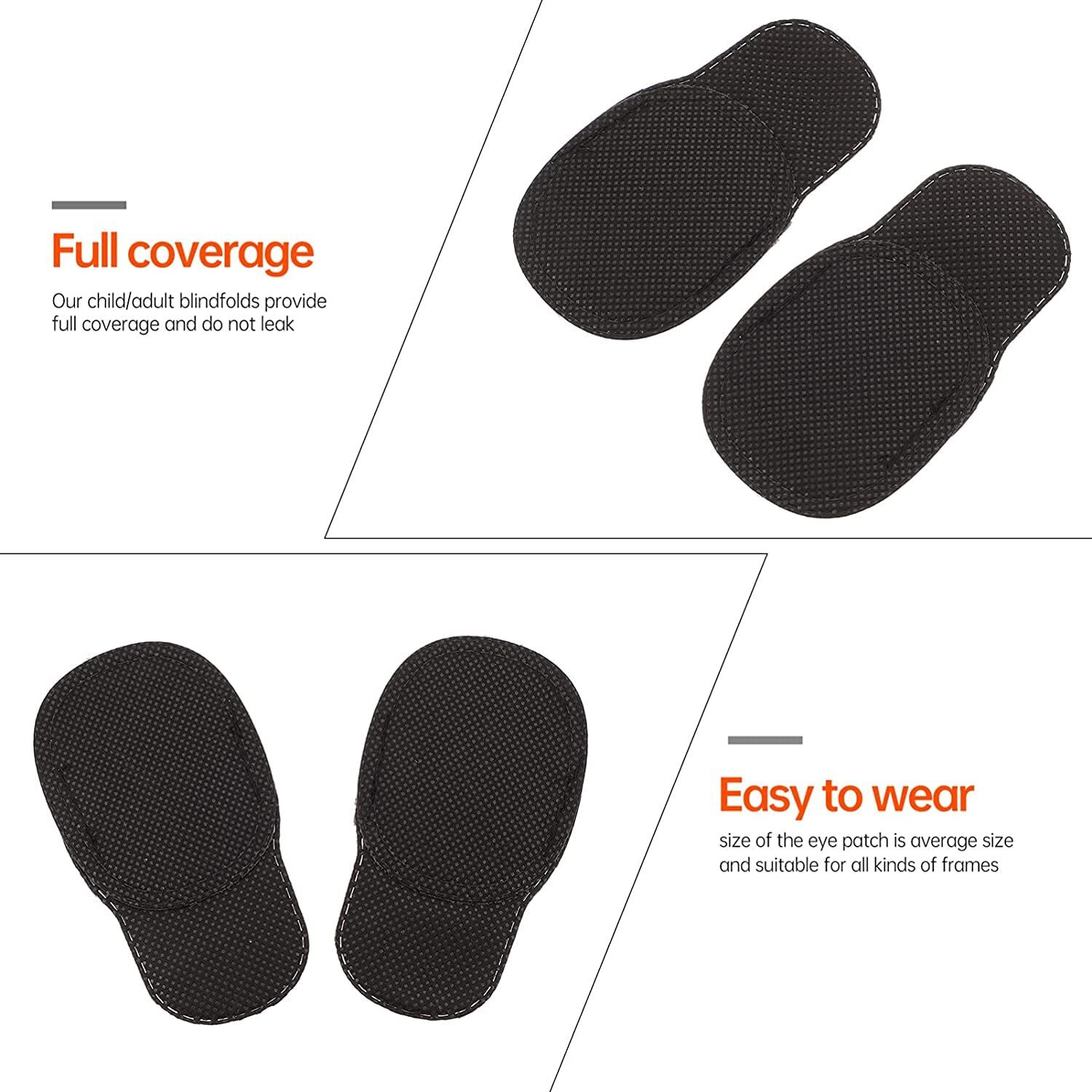 Image of Augen Soft Eye Patch for Kids & Adults | Lazy Eye Amblyopia Cover (Black, 1 Pair)