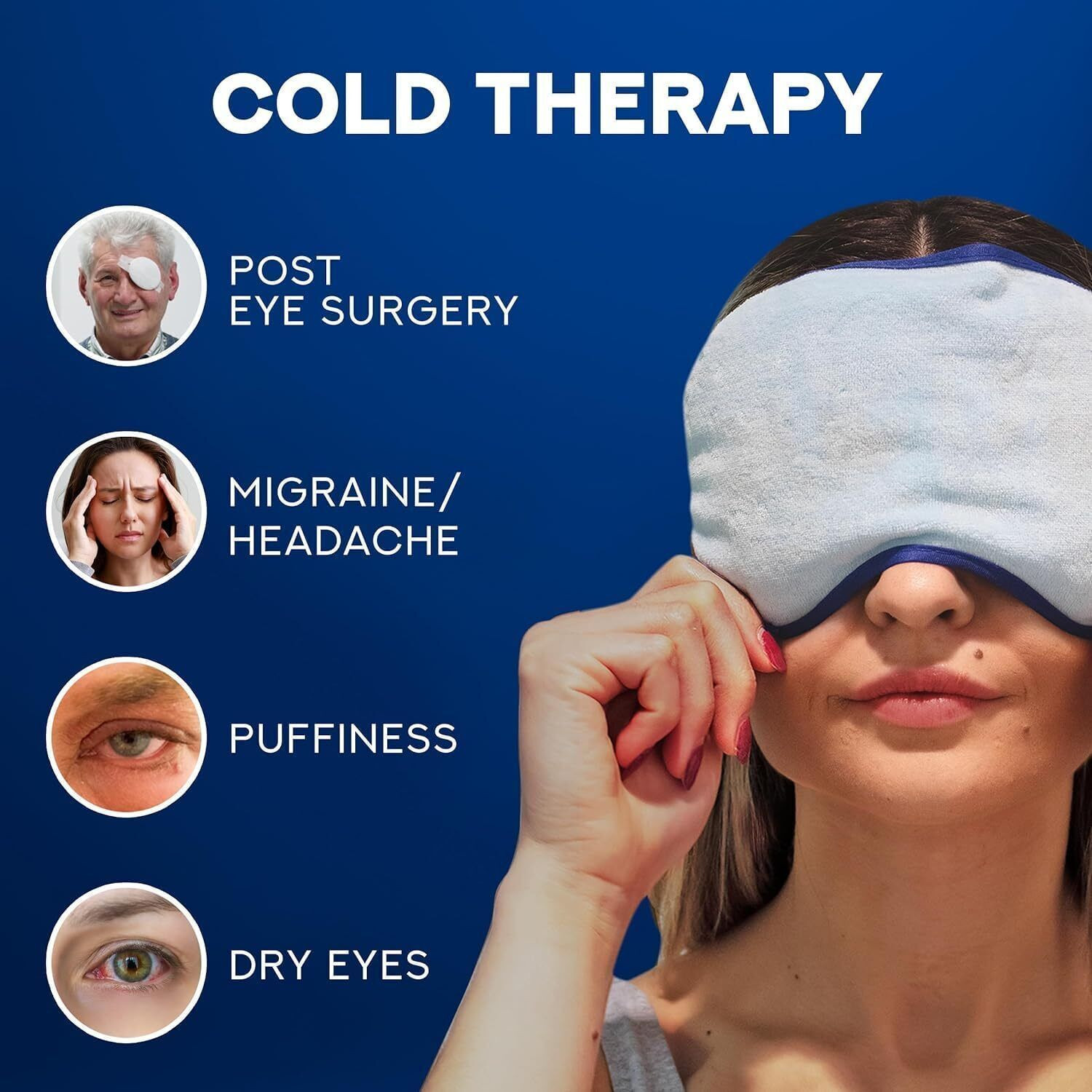 Image of zetazio Relaxing Eye Gel Mask for Dark Circles,AND Ice Roller For Face