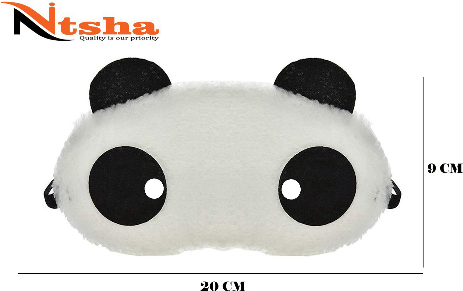 Image of Nitsha Panda Eye Blind Sleeping Eye Mask Slip Night Sleep Eye White And Black Super Soft & Smooth Travel Masks for Men Women Girls Boys Kids (Panda)