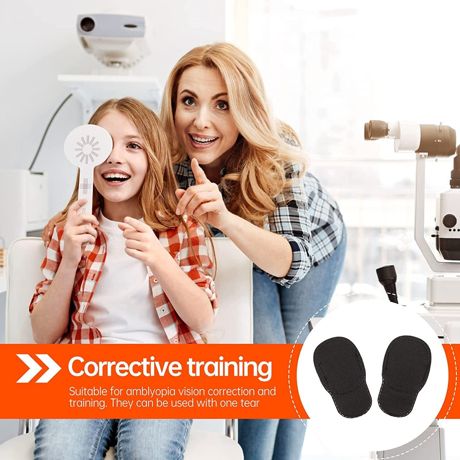 Image of Augen Soft Eye Patch for Kids & Adults | Lazy Eye Amblyopia Cover (Black, 1 Pair)