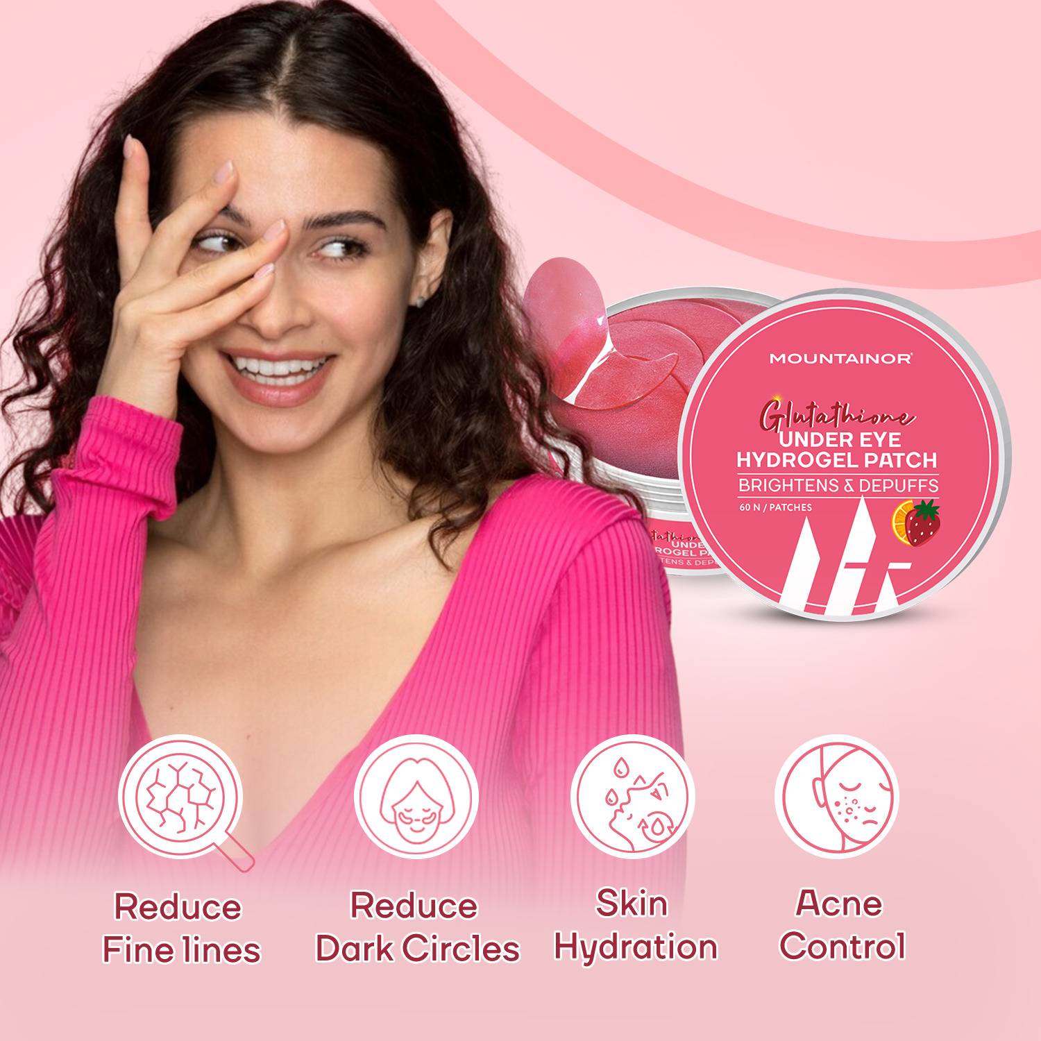 mountainor glutathione Mountainor Glutathione Hydrogel Under Eye Patches for Dark Circle & Depuffs Pack of 2