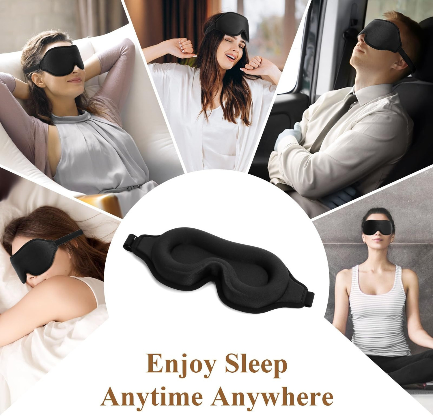 Image of TRK HUB 3D Memory Foam Sleeping Mask for Men Women Sleep Mask Blind Fold Eye Cover Pad