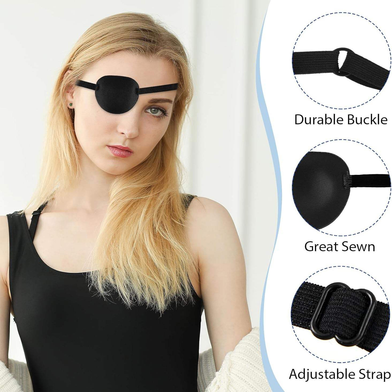 Image of AJICA Adjustable 3D Lazy Eye Patches for Kids & Adults, for Left or Right Eyes