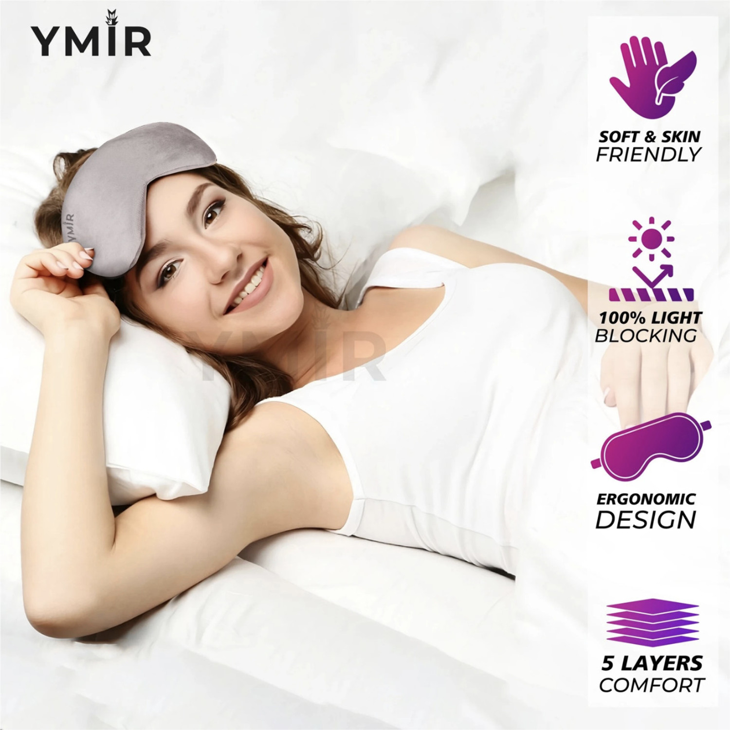 Image of Ymir Nap Eye Mask For Sleeping Smooth Sleeping Mask, Sleep Mask With Adjustable Strap