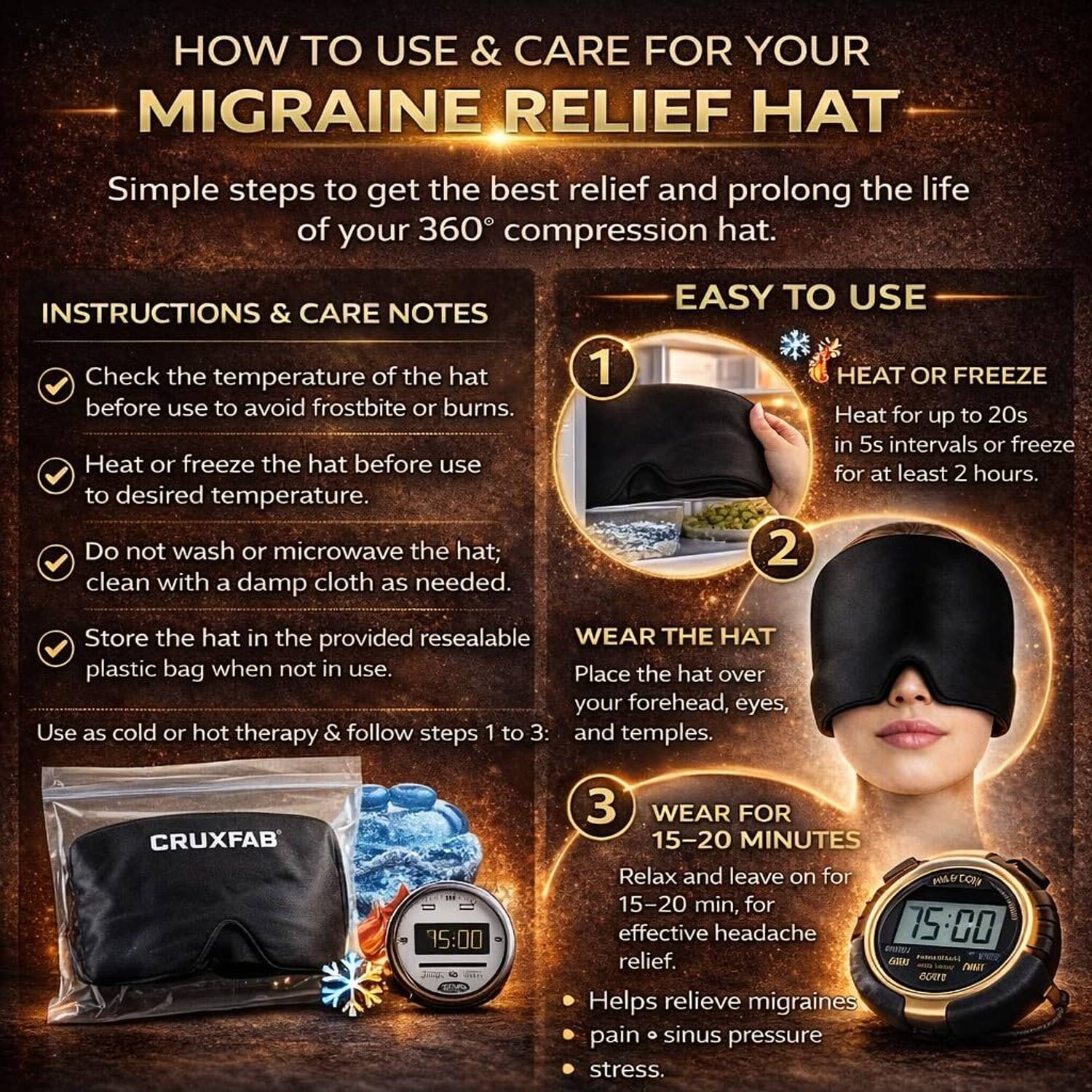 CRUXFAB migraine cap_01 Head Support Black - Image 4