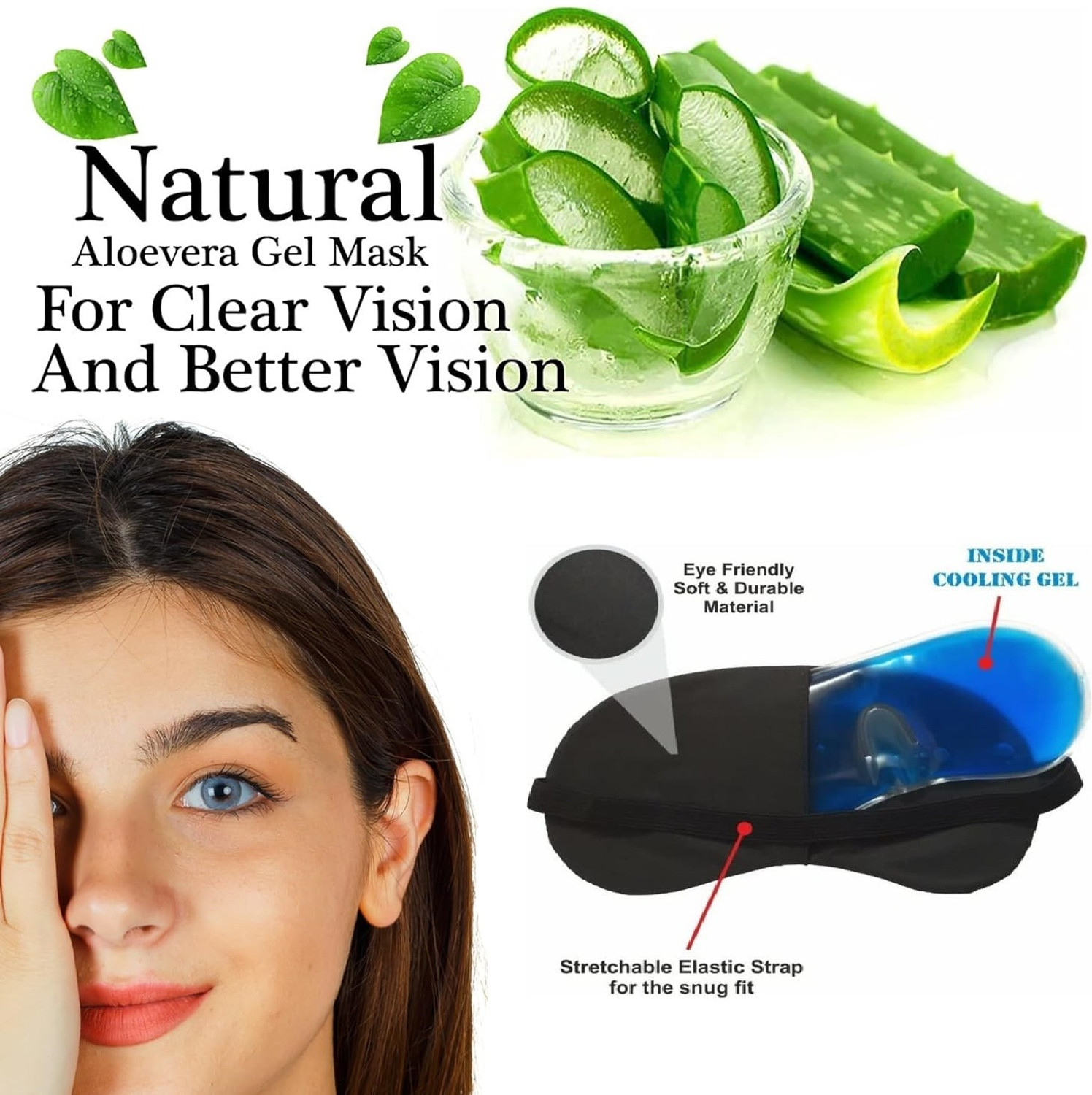 Image of DNelon Gel Eye Mask For Dark Circles,Dry Eyes, Cooling Eyes, Pain Relief,(1 PCS)