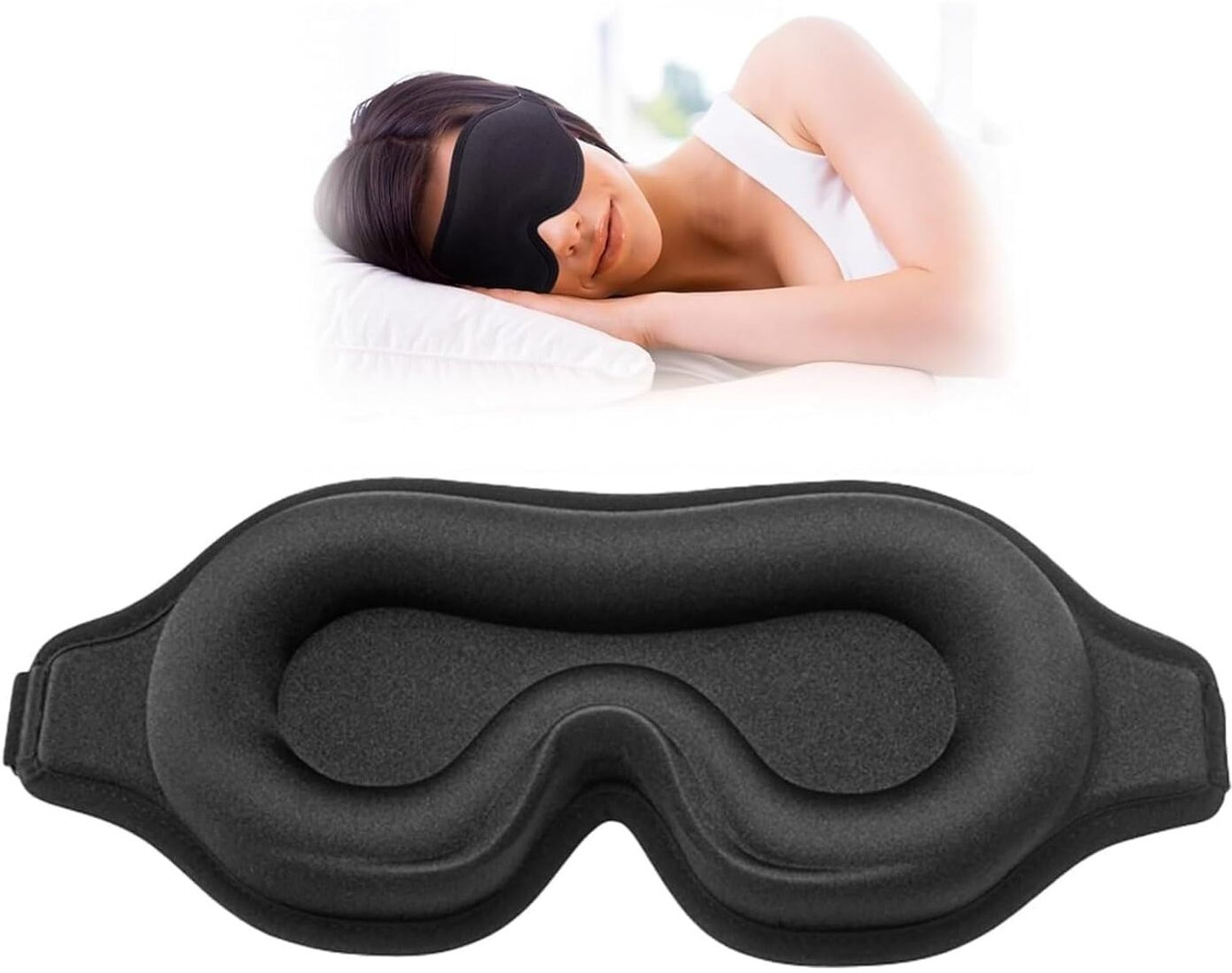 Image of TRK HUB 3D Memory Foam Sleeping Mask for Men Women Sleep Mask Blind Fold Eye Cover Pad