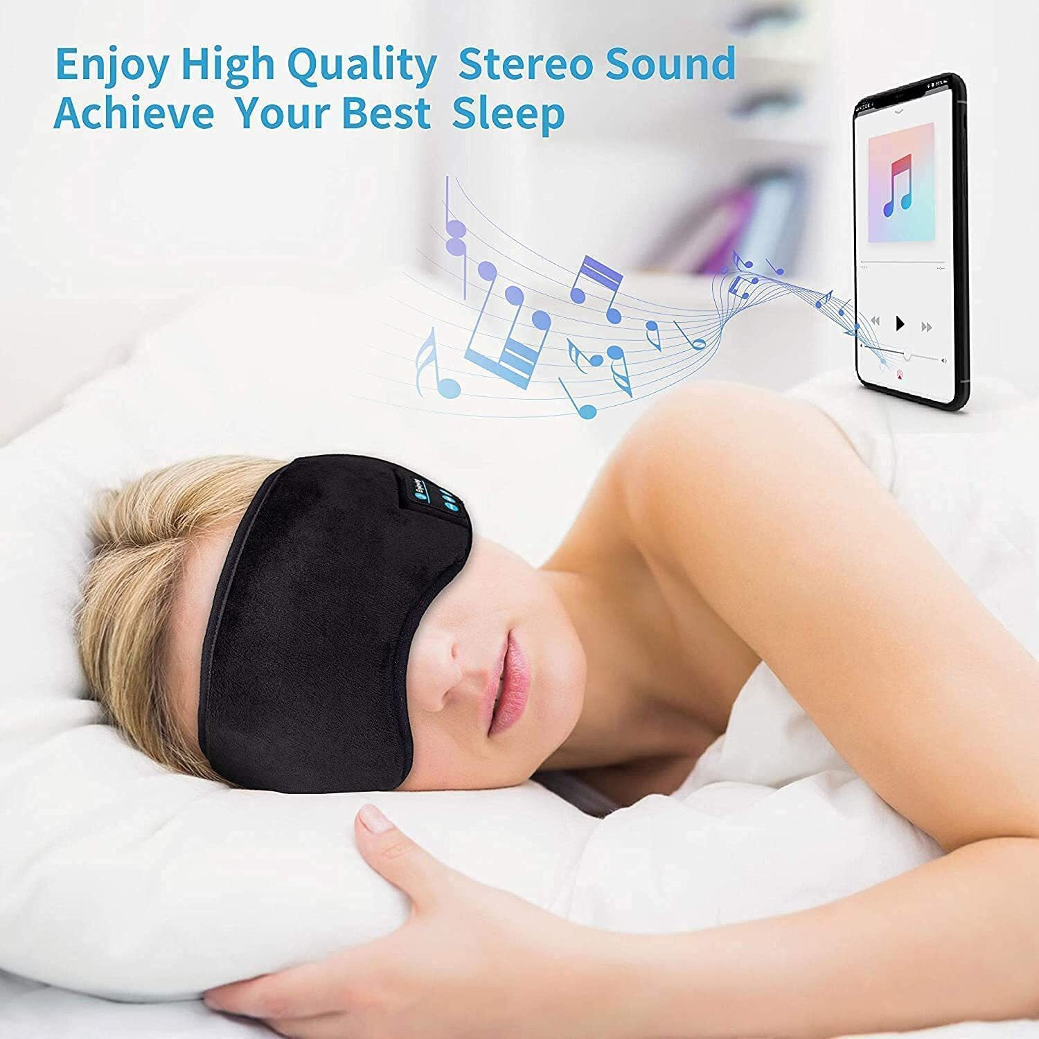 Image of JANCOM Wireless Sleep Mask With Bluetooth For Women & Men (299 g)