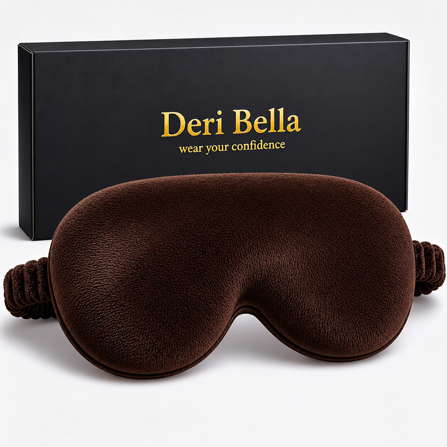 Image of Deri Bella Lifestyle Brown Premium Soft Velvet Sleep Eye Mask | Ultra Soft & Gentle Light Blocking