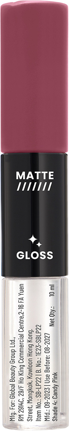 Image of SWISS BEAUTY Duo Lipstick | Matte Liquid + Glossy Lipgloss | Smudge Proof Long Lasting 10 ml