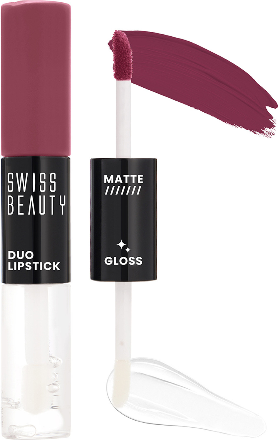 Image of SWISS BEAUTY Duo Lipstick | Matte Liquid + Glossy Lipgloss | Smudge Proof Long Lasting 10 ml