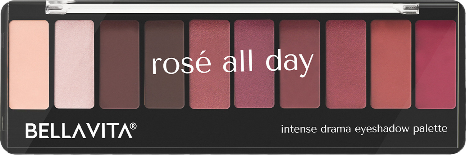 Image of BELLAVITA Intense Drama Eyeshadow Palette with Brush | 10 Colors | Highly Pigmented 10 g (Rose All Day)