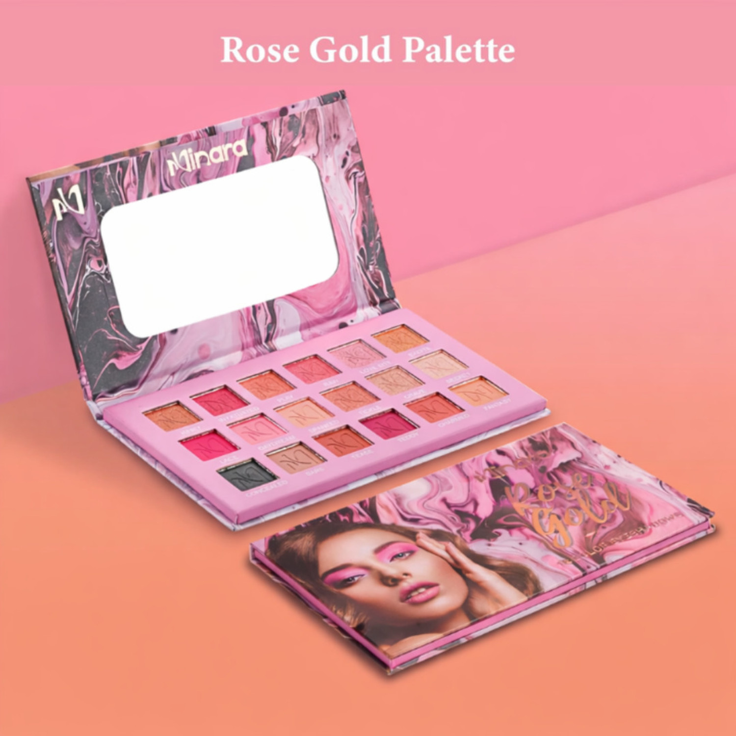 Image of MINARA Rose Gold Eye Shadow Palettes (18+18 colors) 36 g