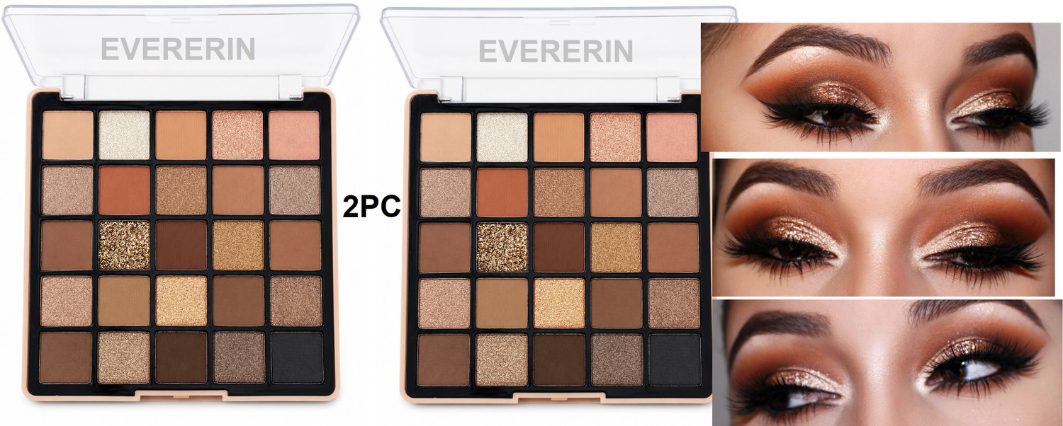 Image of EVERERIN Professional 25 Color Eyeshadow Palette with Matte, Shimmer & Glitter Shades 44 g