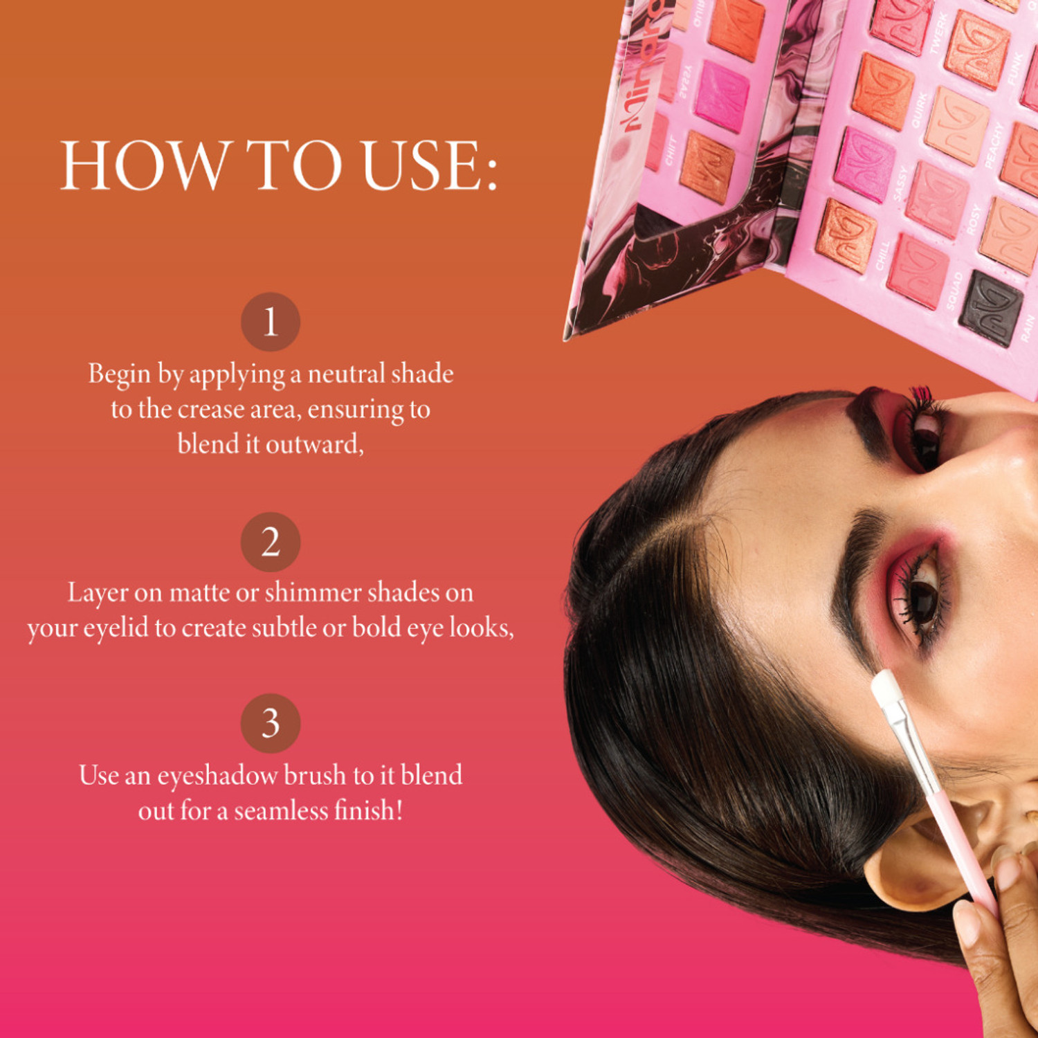 Image of MINARA Rose Gold Eye Shadow Palettes (18+18 colors) 36 g