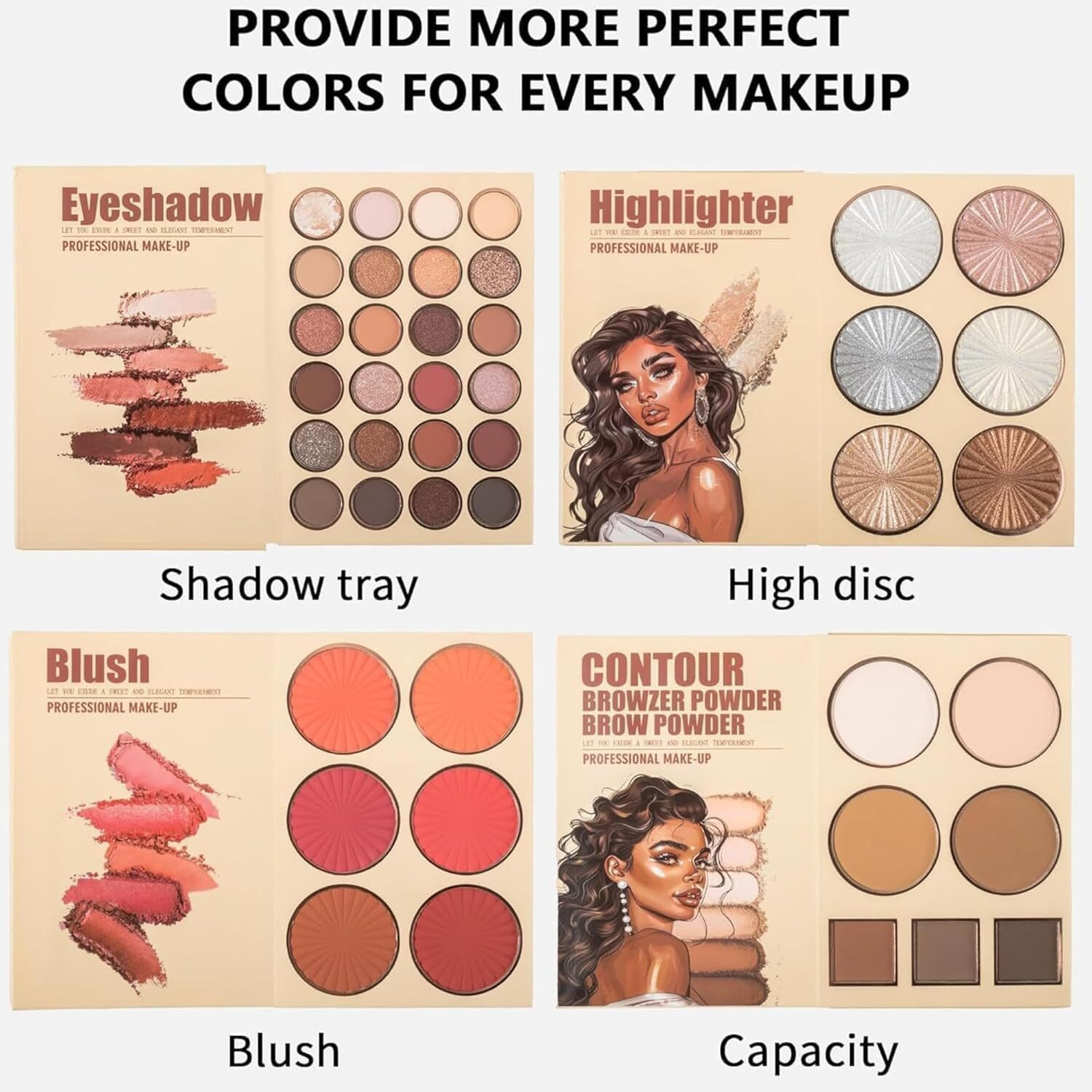 Image of URBANUCANBE Professional Makeup Book 4 in 1Makeup Combo kit All in One Makeup kit Set 60 g