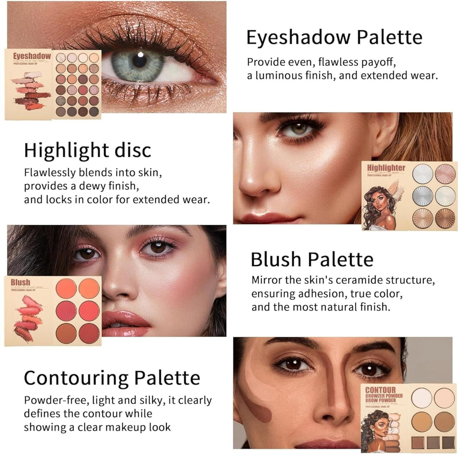 Image of URBANUCANBE Professional Makeup Book 4 in 1Makeup Combo kit All in One Makeup kit Set 60 g