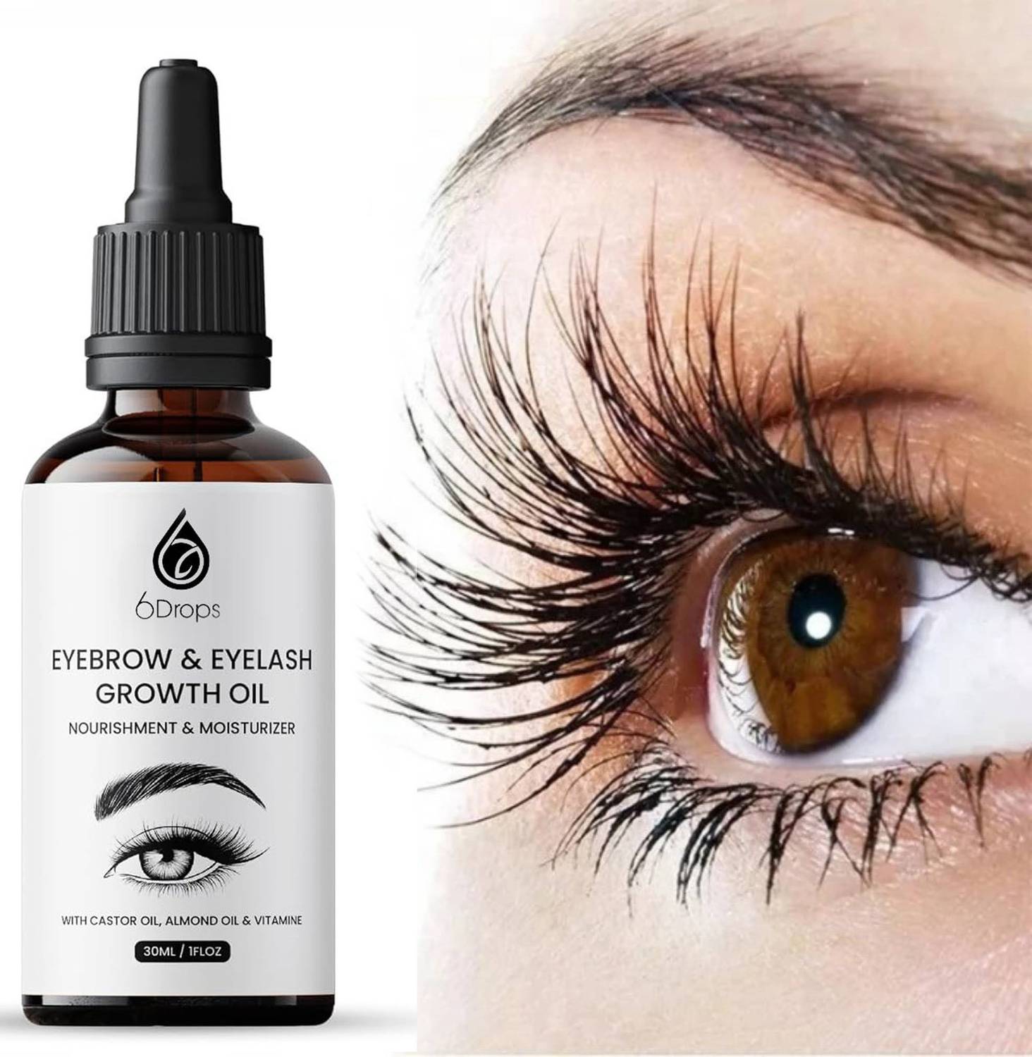 6Drops 100% Pure Eyebrow & Eyelash Growth Oil 30 ml 30 ml