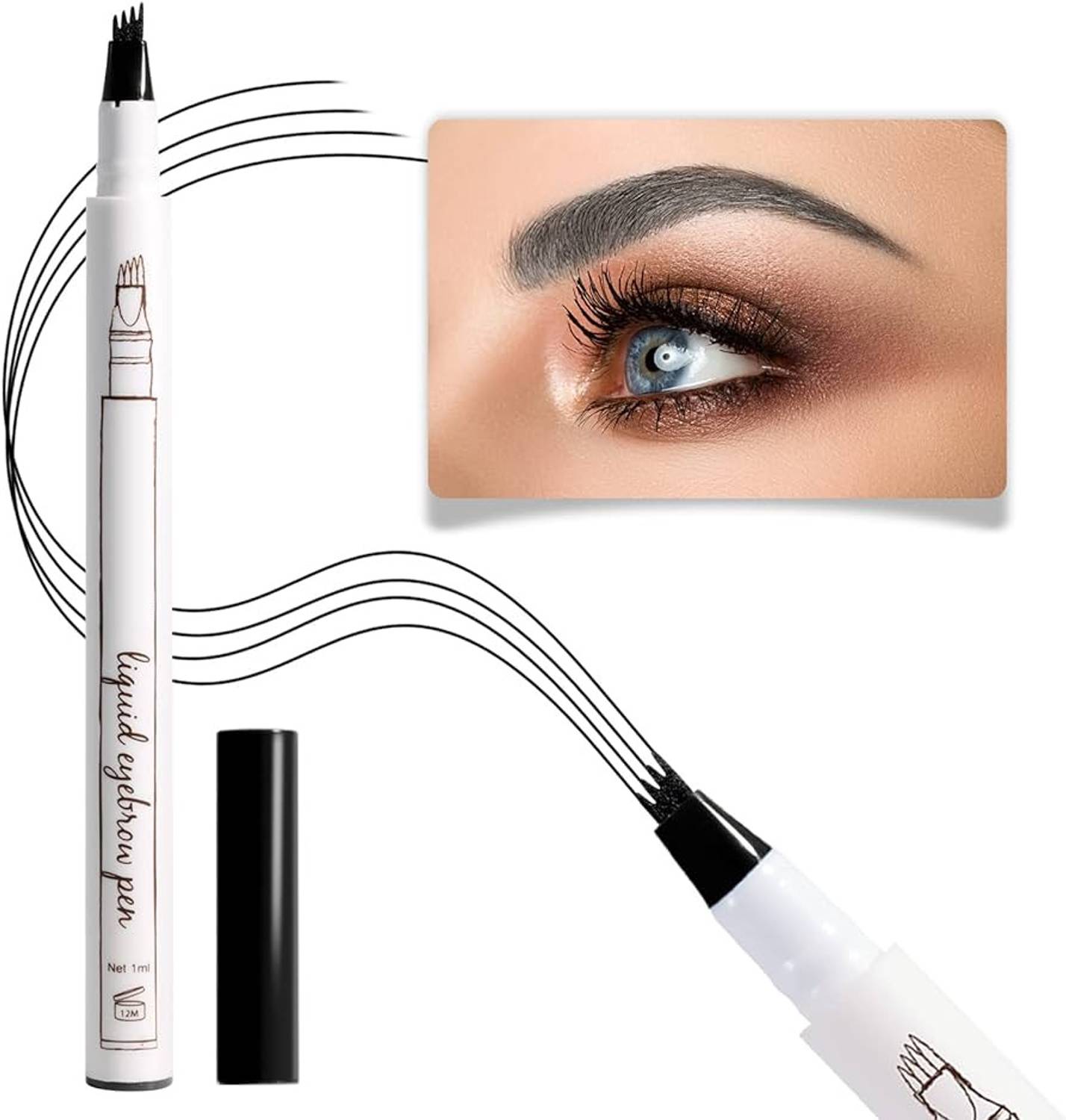 ADJD 4 Split Head Eyebrow Pencil, Clumping Free Natural And Long-lasting 1 ml