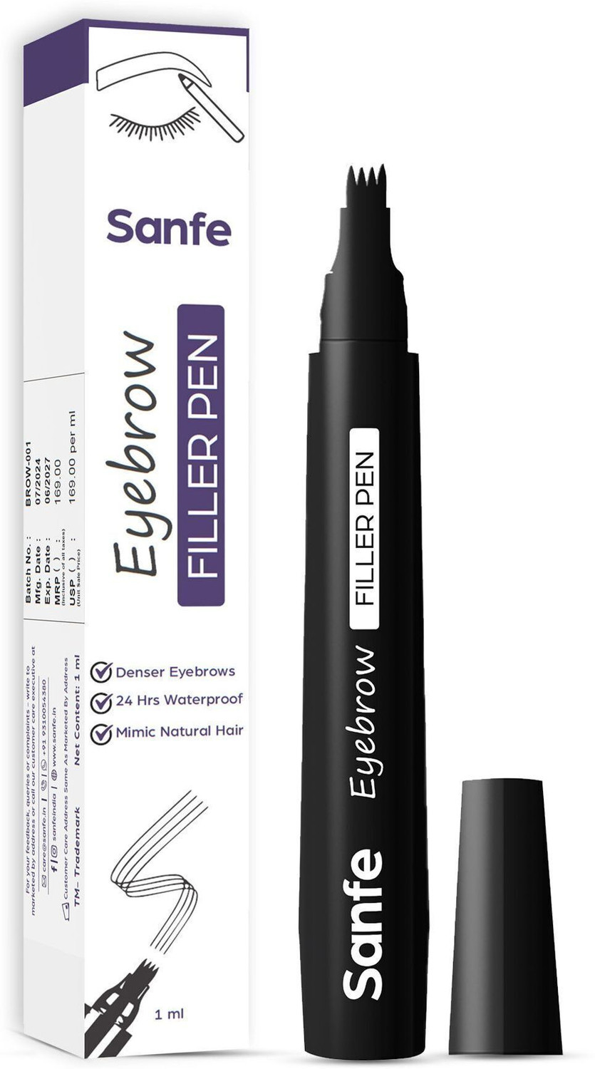 Sanfe Eyebrow Filler Pen Dark Brown Waterproof Smudgeproof Brow Tint Tool