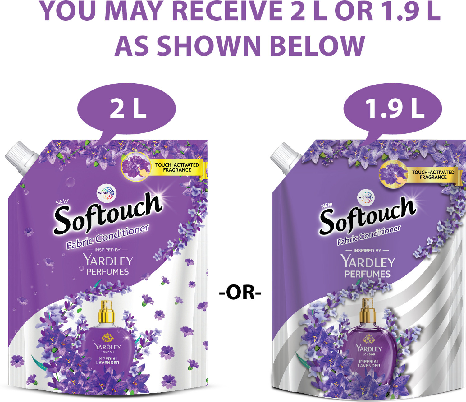 Image of Softouch Yardley Imperial Lavender Fabric Conditioner Long lasting fragrance for clothes
