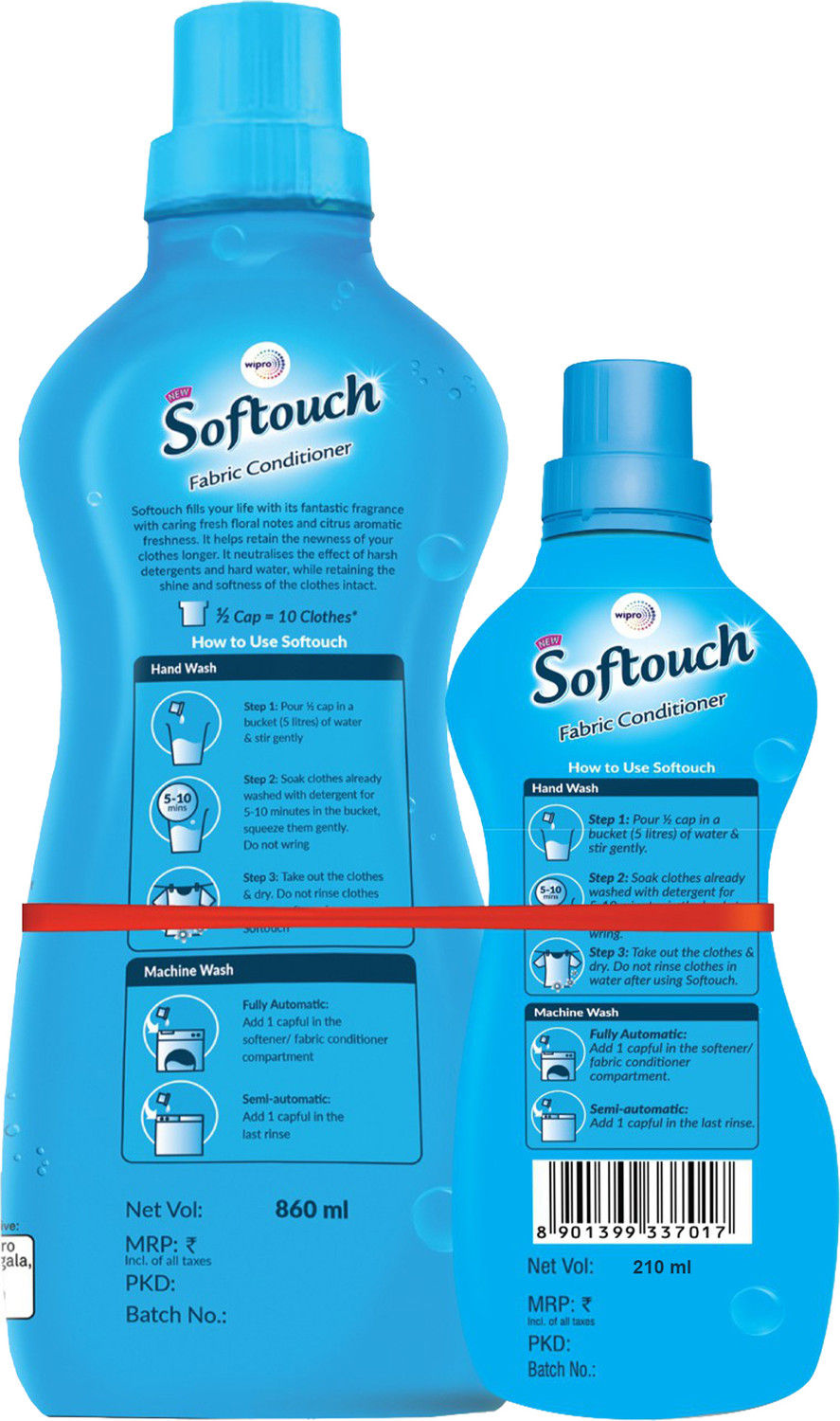 Image of Softouch by Wipro Ocean Breeze Liquid | Fabric Conditioner with Jasmine, Citrus and Rose Fragrance