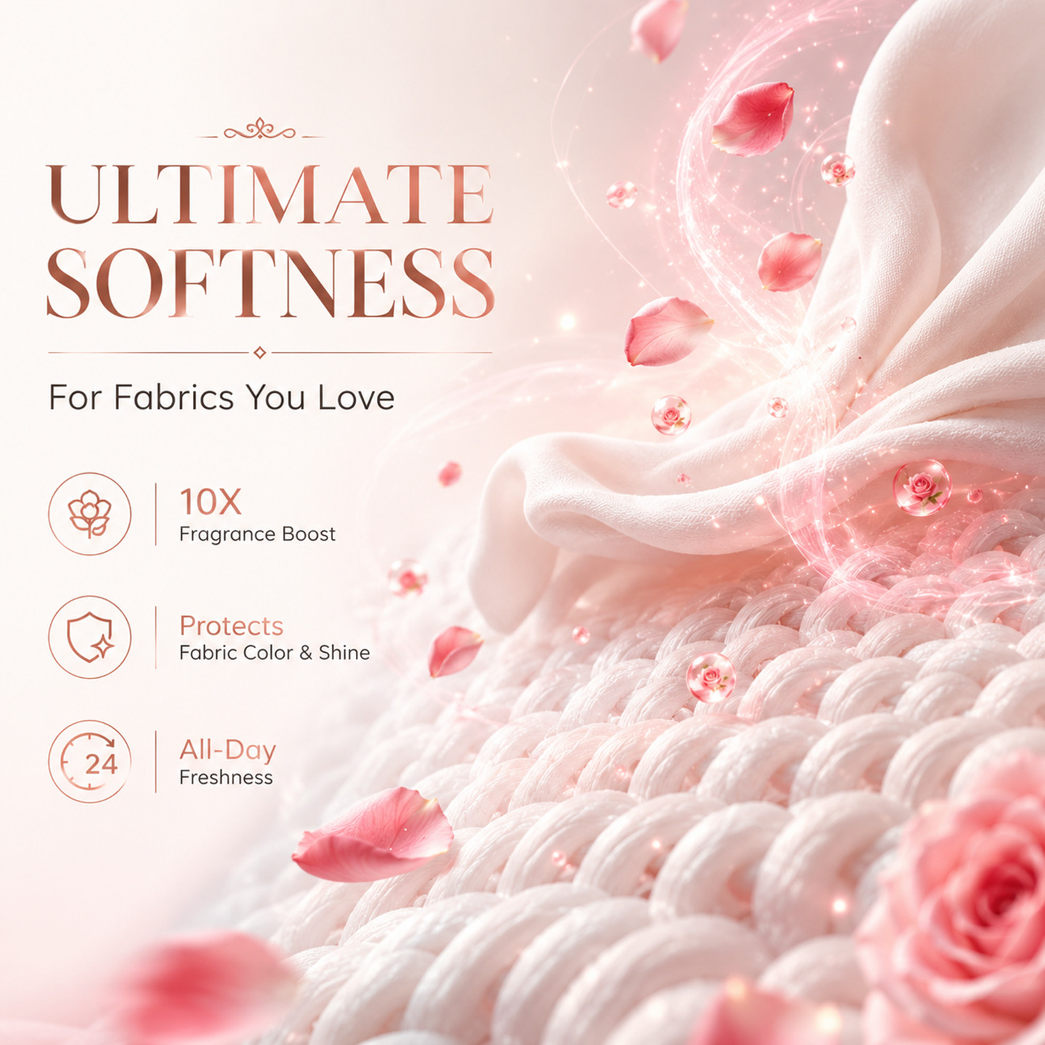 Image of haniel Rose Elegance Fabric Conditioner Liquid, Long Lasting 10X Fragrance