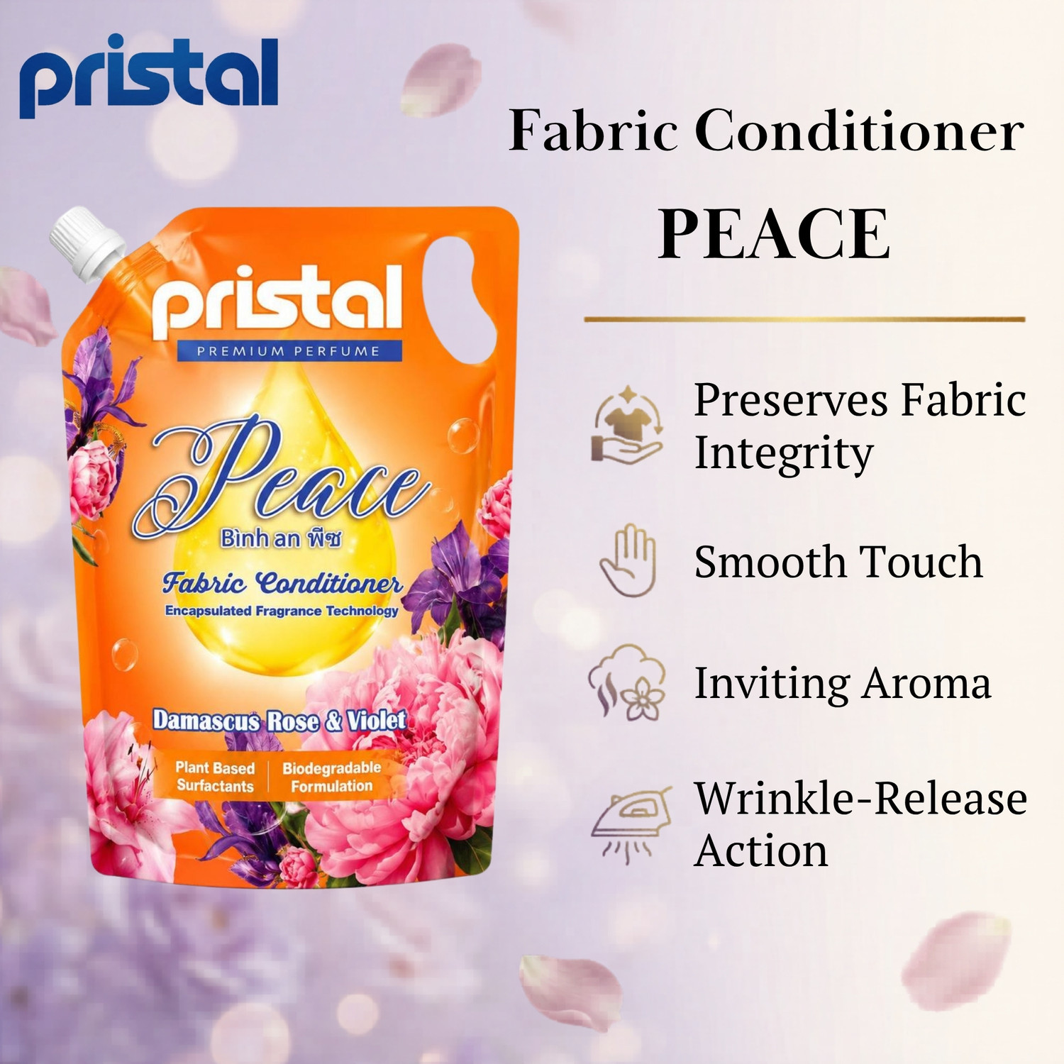 Image of Pristal Peace Fabric Conditioner - inchRestore Your Inner Peace inch Softens, Reduce Wrinkles