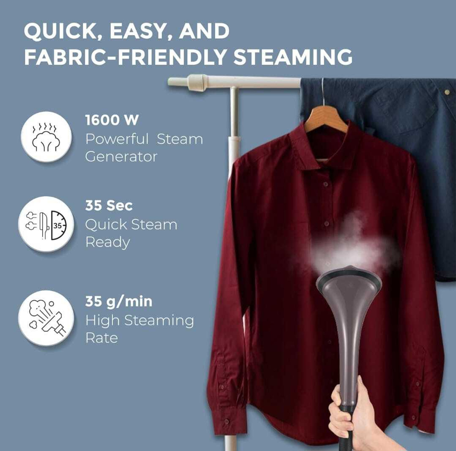 Image of HAVELLS GHGGSDGU160 Handheld Fabric Steamer