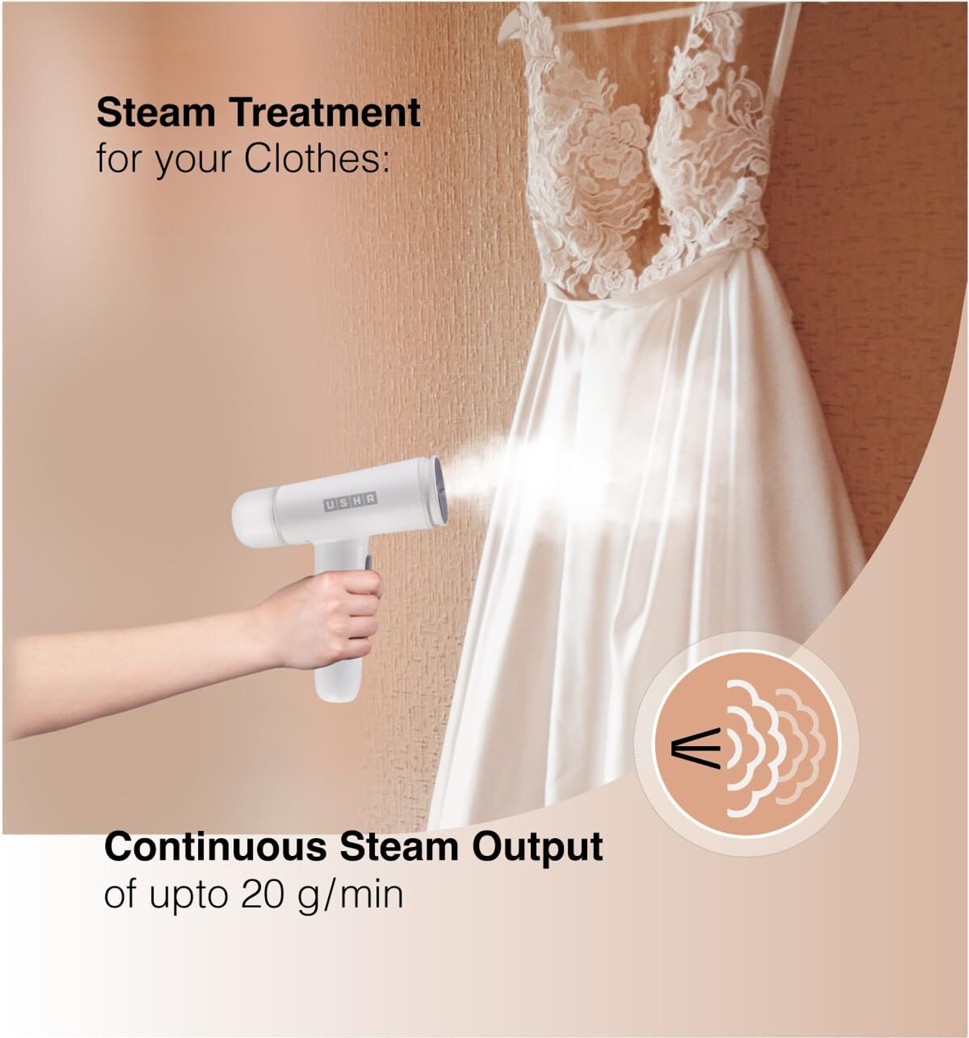 Image of USHA Techne Direct 500, 1300 W Garment Steamer