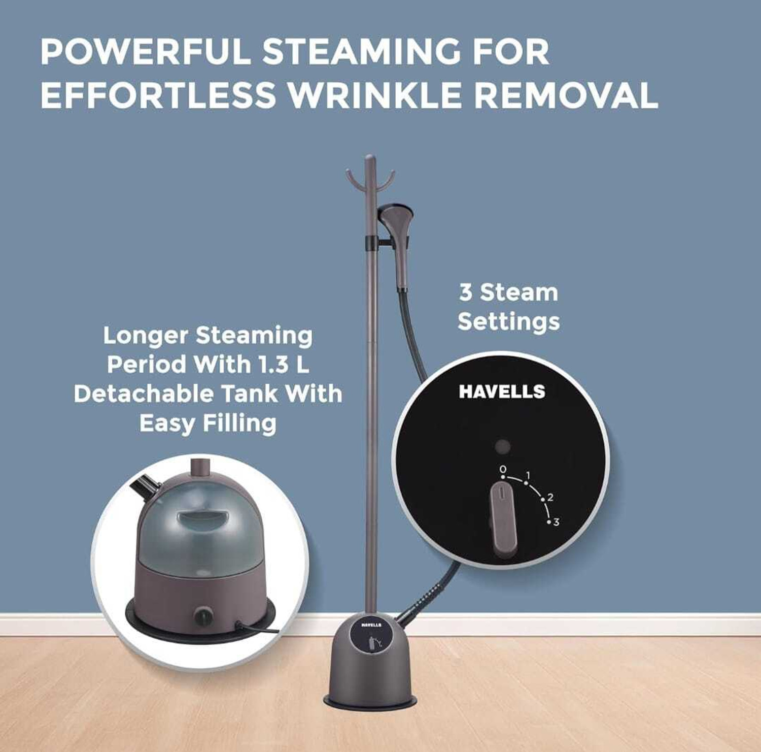 Image of HAVELLS GHGGSDGU160 Handheld Fabric Steamer