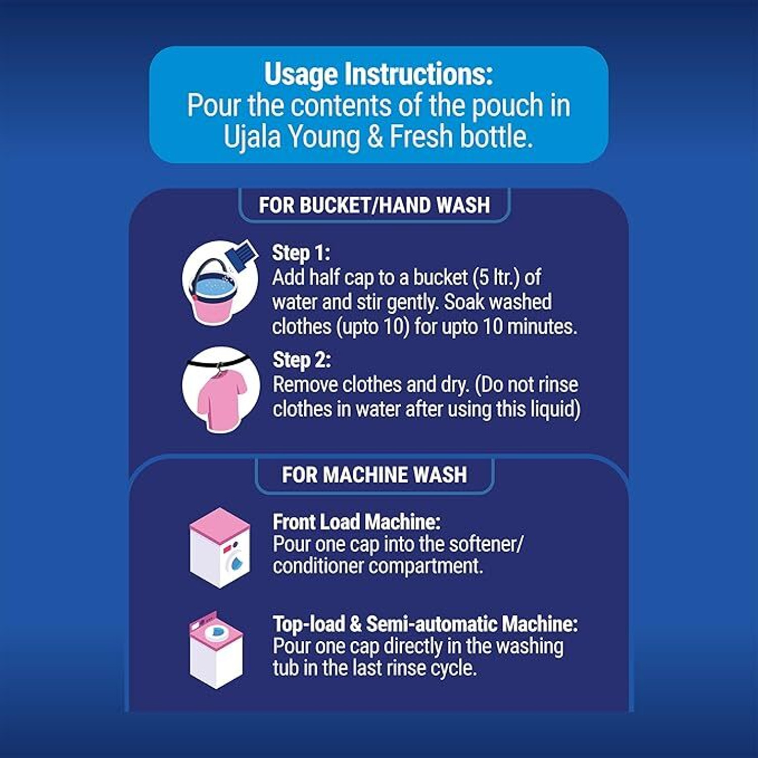Image of Ujala young & fresh fabric conditioner liquid bliss pack of 1 Fabric Stiffener