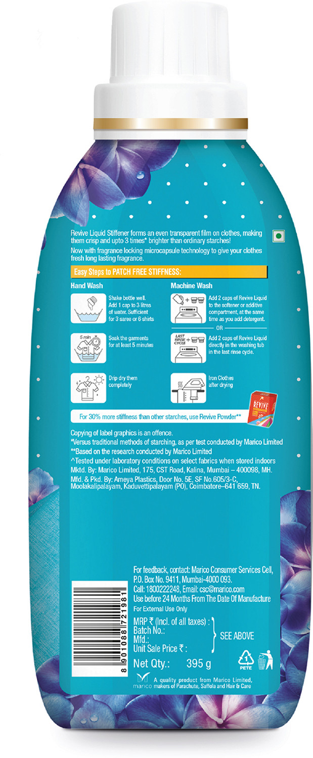 Image of Revive Liquid Stiffener with Floral Fresh Fragrance, Long lasting fragrance Fabric Stiffener
