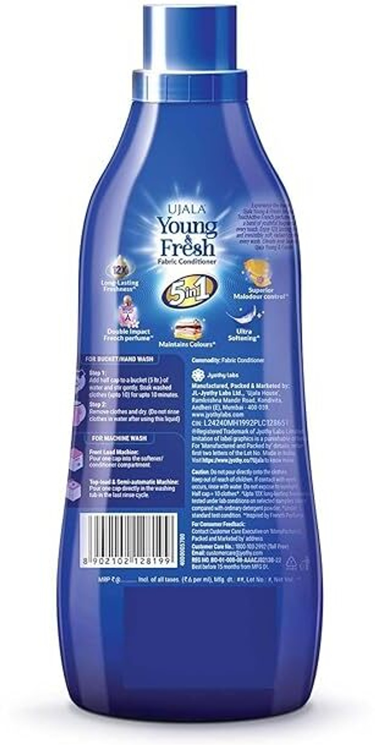 Image of Ujala young & fresh fabric conditioner liquid bliss pack of 1 Fabric Stiffener