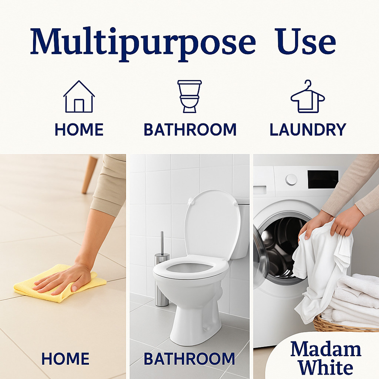 Image of Madam Cleaning Bleach - 5L |Kills 99.99 % Germs||Tough Stain Remover||Whitens Clothes| Fabric Whitener