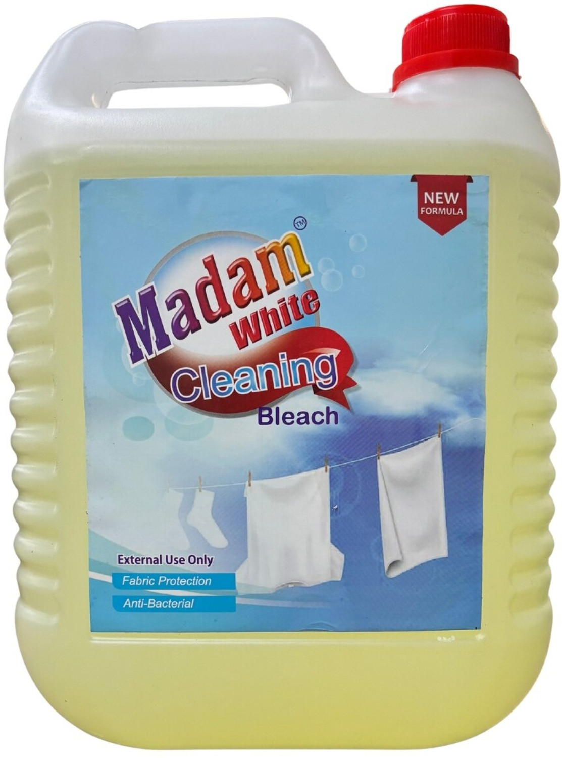 Image of Madam Cleaning Bleach - 5L |Kills 99.99 % Germs||Tough Stain Remover||Whitens Clothes| Fabric Whitener