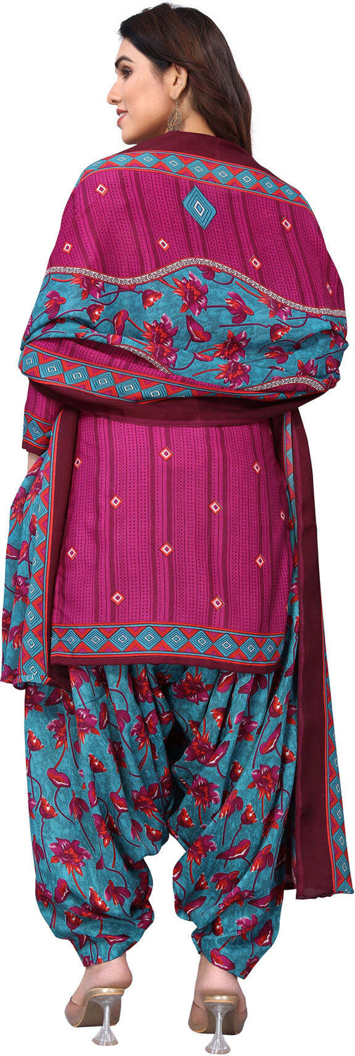 Image of Wonder Weave Cotton Blend Printed Salwar Suit Material