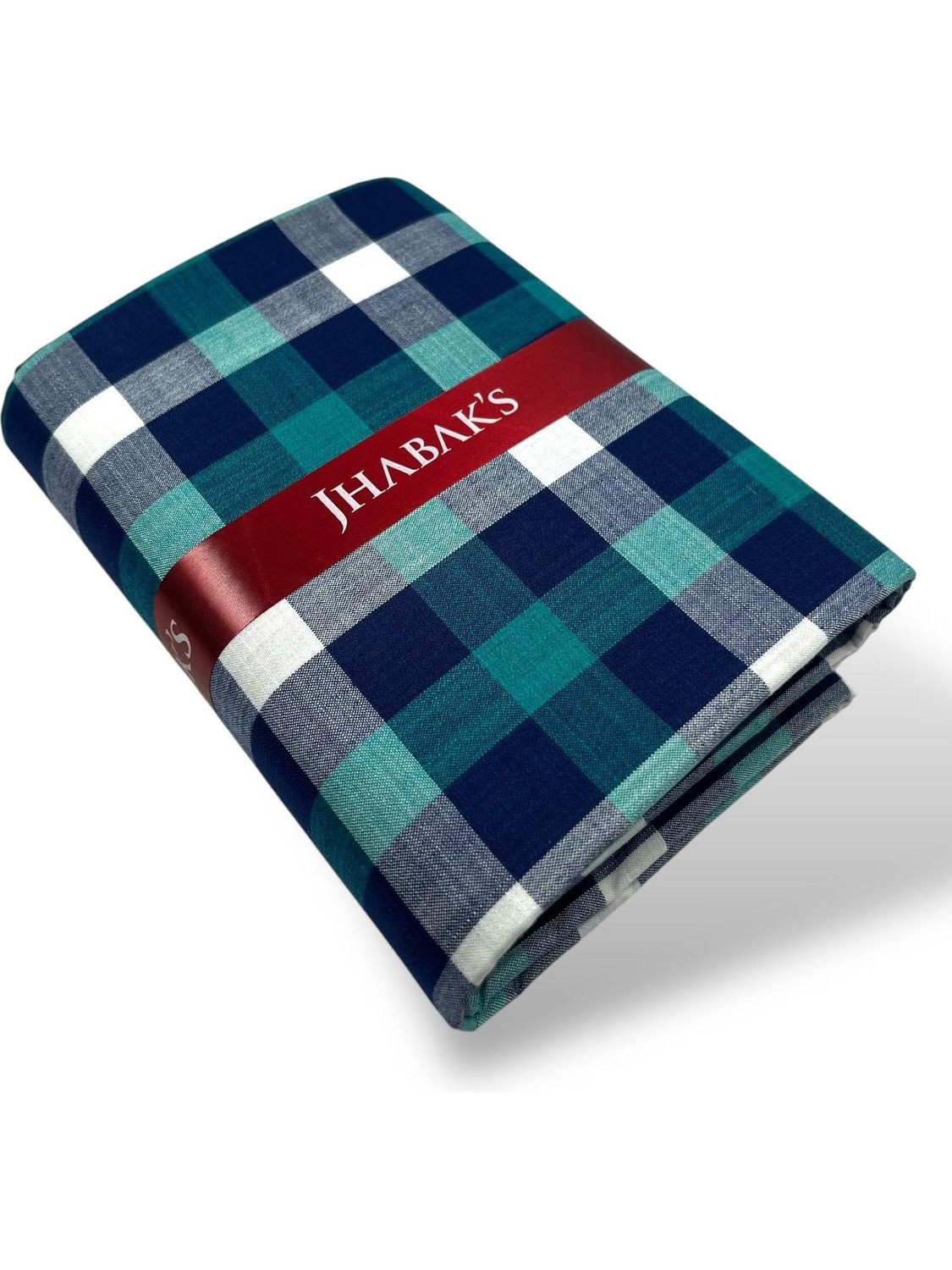 Image of JHABAK'S Unstitched Cotton Blend Shirt Fabric Checkered