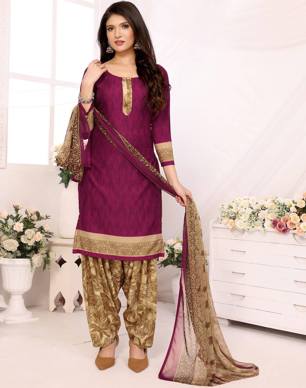 BHUMIKA CREATION Crepe Printed Salwar Suit Material